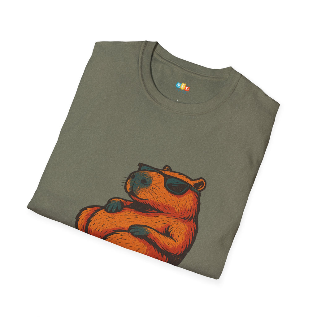 Capy-Diem Cool Capybara Sunglasses T-Shirt - Funny Chill Vibes Seize The Day Animal Lover Graphic Tee