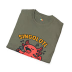 Singolotl Musical Axolotl Karaoke Singer T-Shirt - Funny Animal Pun Music Performance Vocalist Tee
