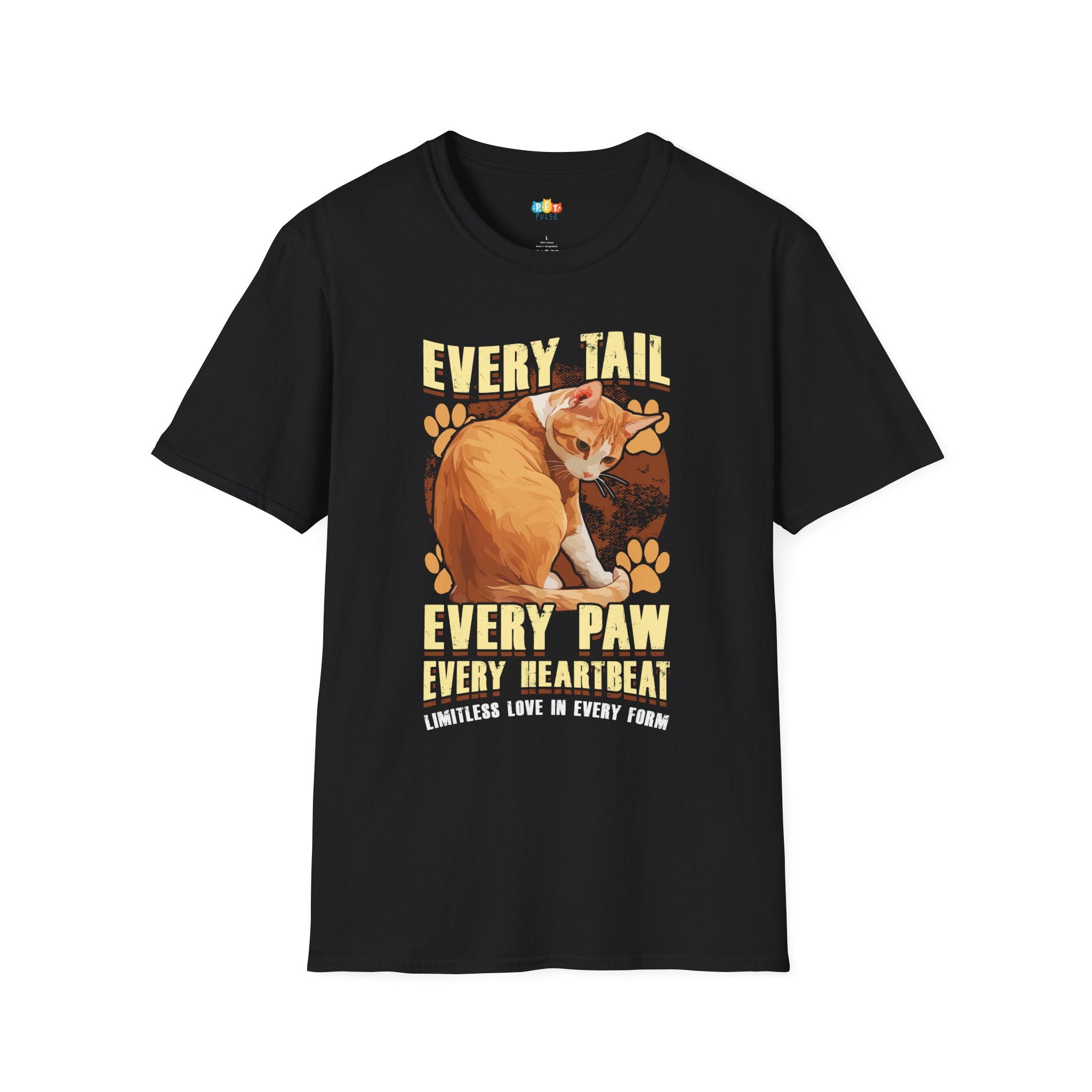 Every Tail Every Paw Every Heartbeat Cat T-Shirt - Orange Tabby Love Vintage Feline Lover Graphic Tee