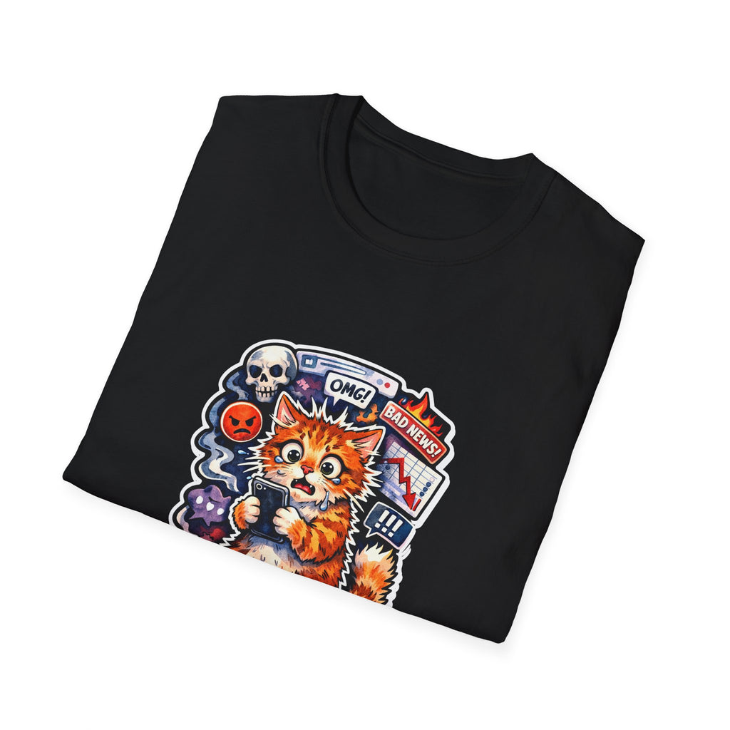 I Came For Memes And Left With Dread Funny Doomscrolling Cat T-Shirt | Tech Pack Collection by PetPulse