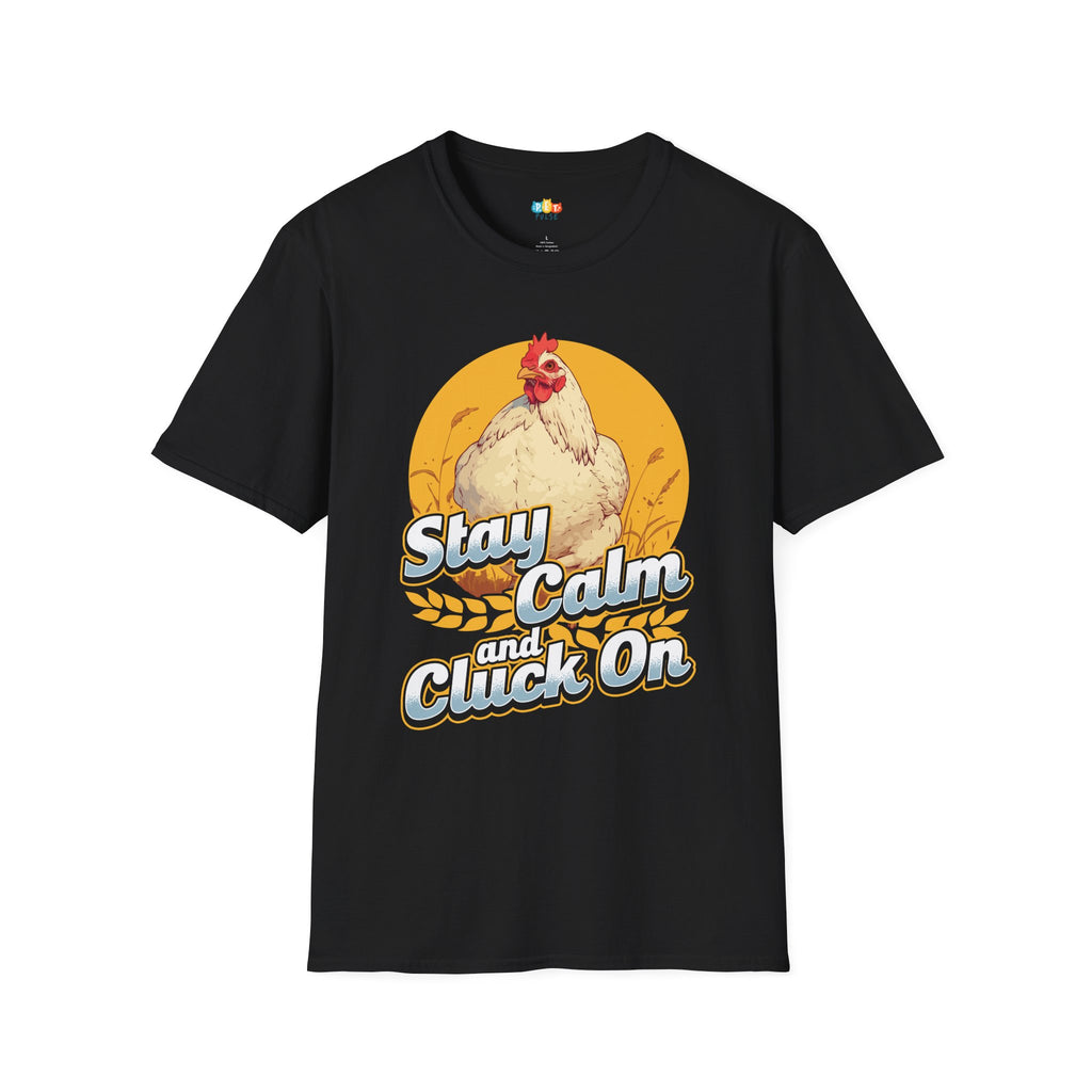 Stay Calm Chicken T-Shirt - Funny Farm Life Zen Peaceful Poultry Meditation Relaxation Graphic Tee