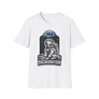 Dalmoontian Funny Dalmatian on the Moon T-Shirt | Cosmic Encounters Collection by PetPulse