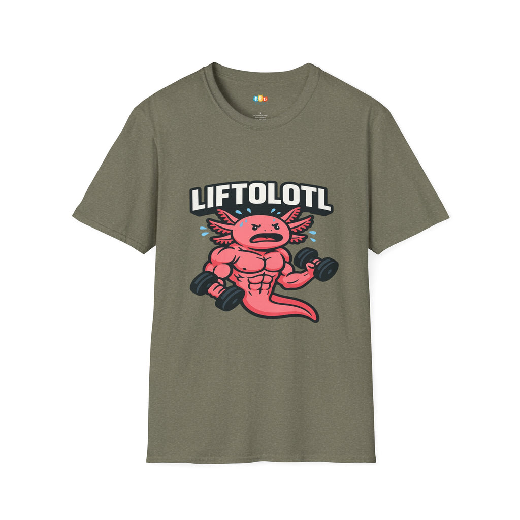 Liftolotl Weightlifting Axolotl T-Shirt - Funny Gym Fitness Workout Bodybuilding Muscle Training Tee