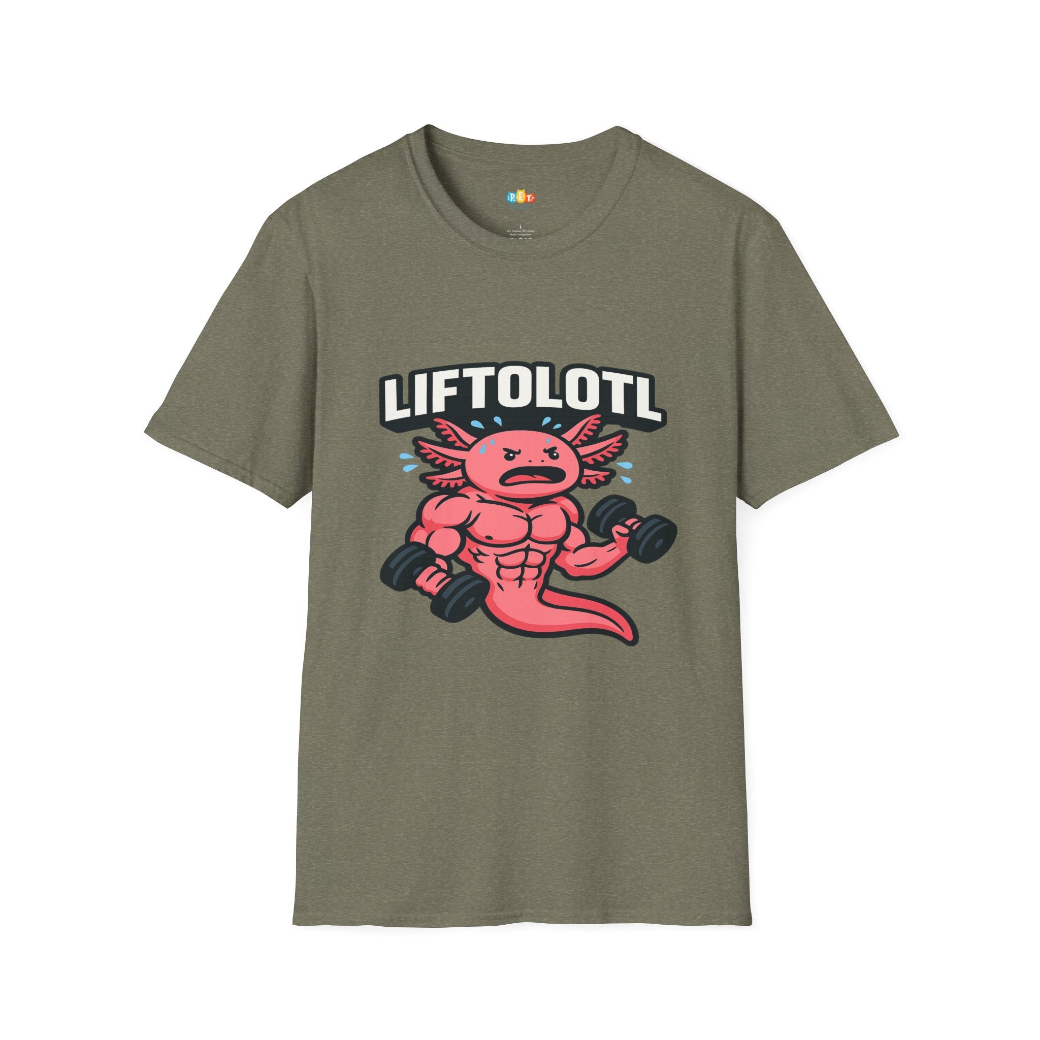 Liftolotl Weightlifting Axolotl T-Shirt - Funny Gym Fitness Workout Bodybuilding Muscle Training Tee
