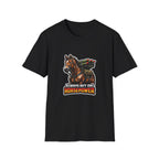 Always Bet on Horsepower Action Hero Horse T-Shirt | Tactical Rocket Launcher Horse Graphic Tee | Mane Event Collection by PetPulse
