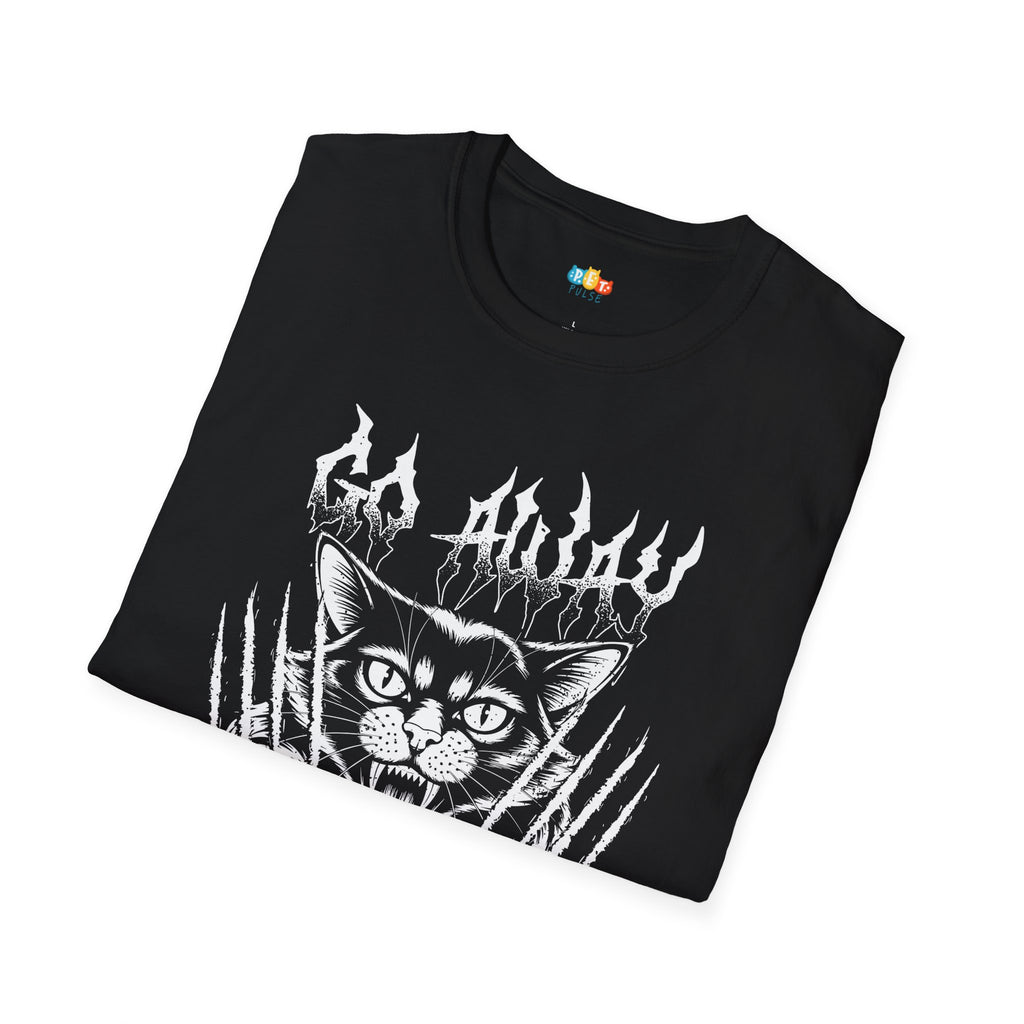 Fierce Gothic Cat Halloween T-Shirt - Metal Kitty Claws Horror Gothic Spooky Fall Graphic Tee