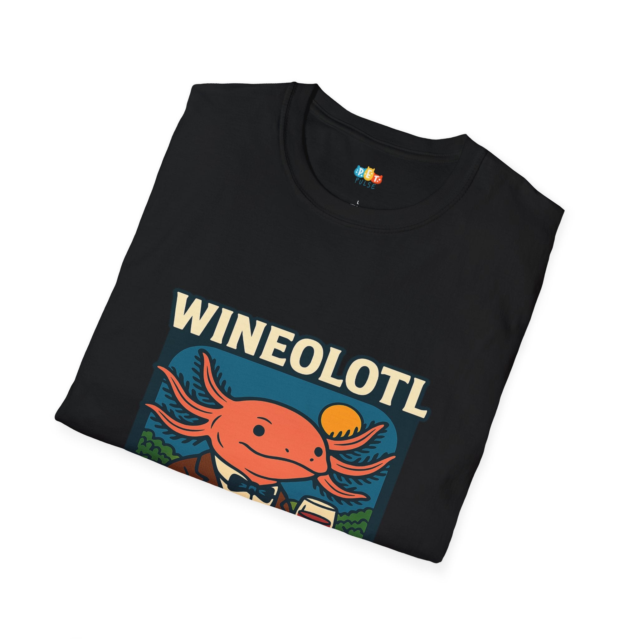 Wineolotl Sophisticated Axolotl Wine Tasting T-Shirt - Funny Animal Pun Vineyard Sommelier Classy Tee