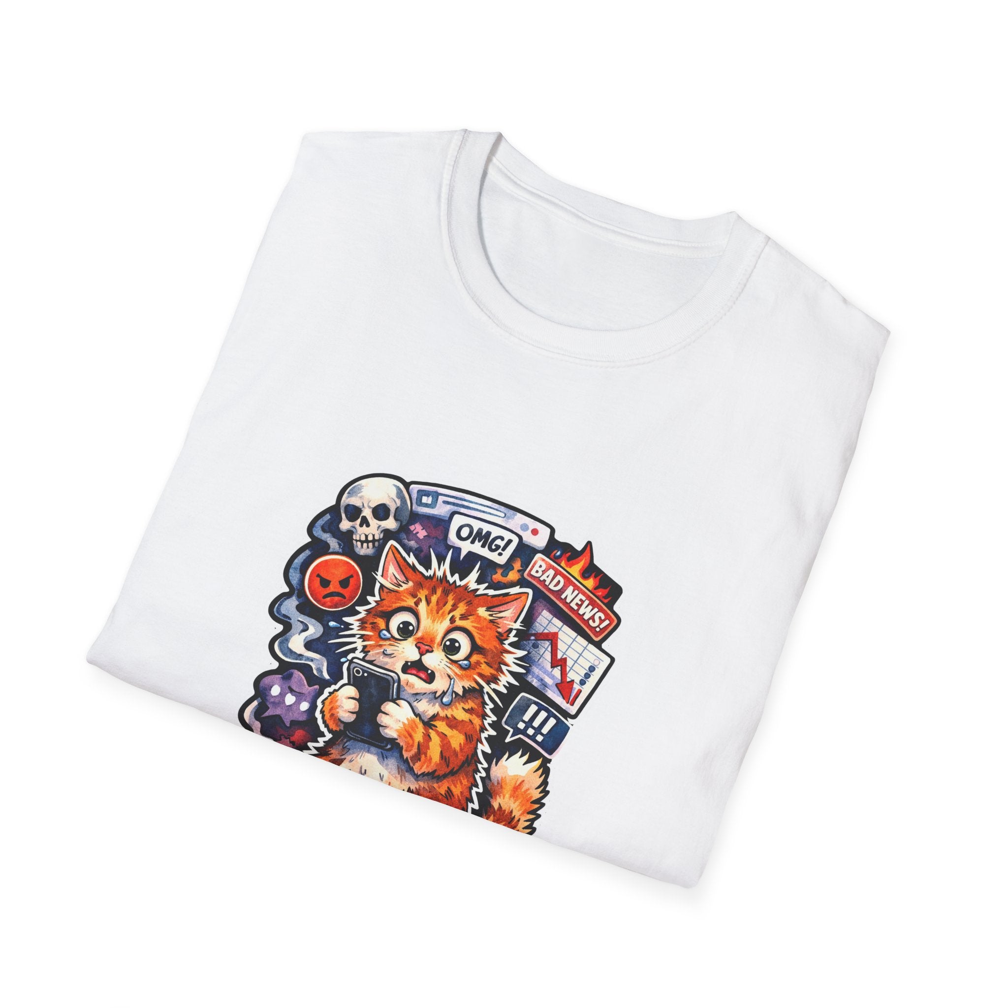 I Came For Memes And Left With Dread Funny Doomscrolling Cat T-Shirt | Tech Pack Collection by PetPulse