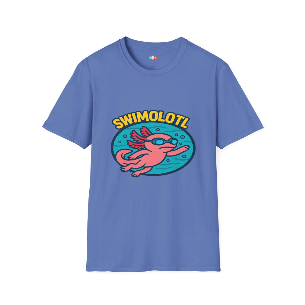 Swimolotl Athletic Axolotl Swimming T-Shirt - Funny Animal Pun Pool Swimmer Water Sports Fitness Tee
