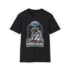 Dober-Moon Funny Doberman Pinscher on the Moon T-Shirt | Cosmic Encounters Collection by PetPulse
