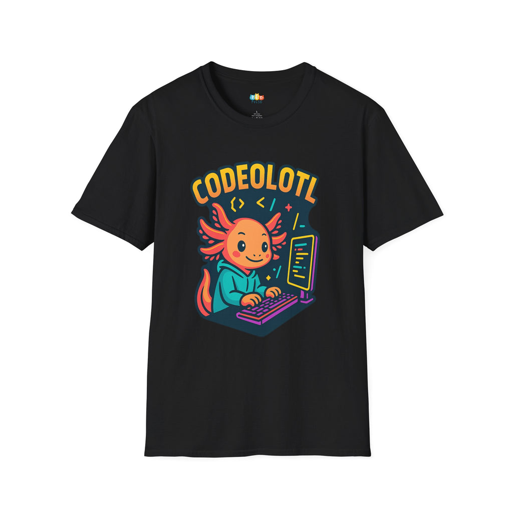 Codeolotl Programming Axolotl T-Shirt - Funny Coder Developer Computer Science Software Engineer Tee