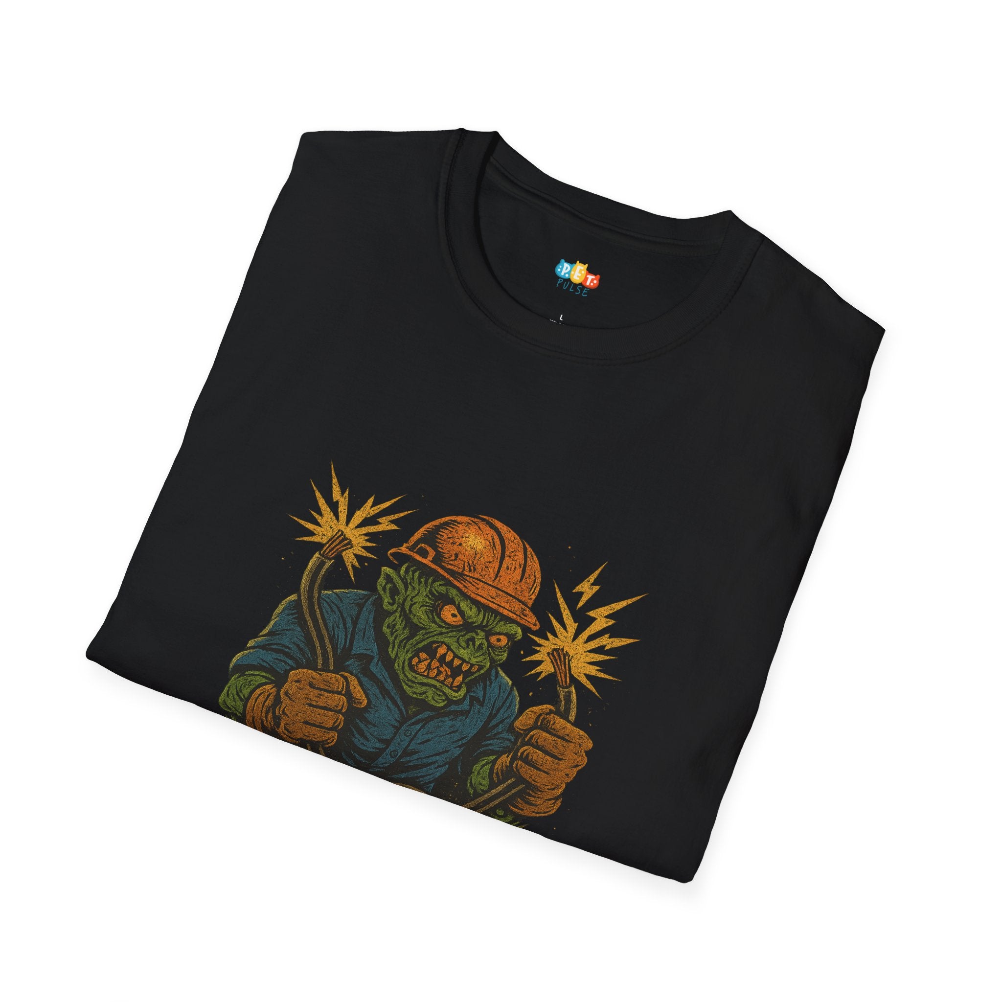 High Voltage Halloween T-Shirt - Monster Electrician Horror Comedy Gothic Spooky Fall Graphic Tee