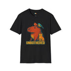 Unbothered Capybara With Cat And Birds T-Shirt - Funny Chill Animal Friendship Zen Vibes Graphic Tee