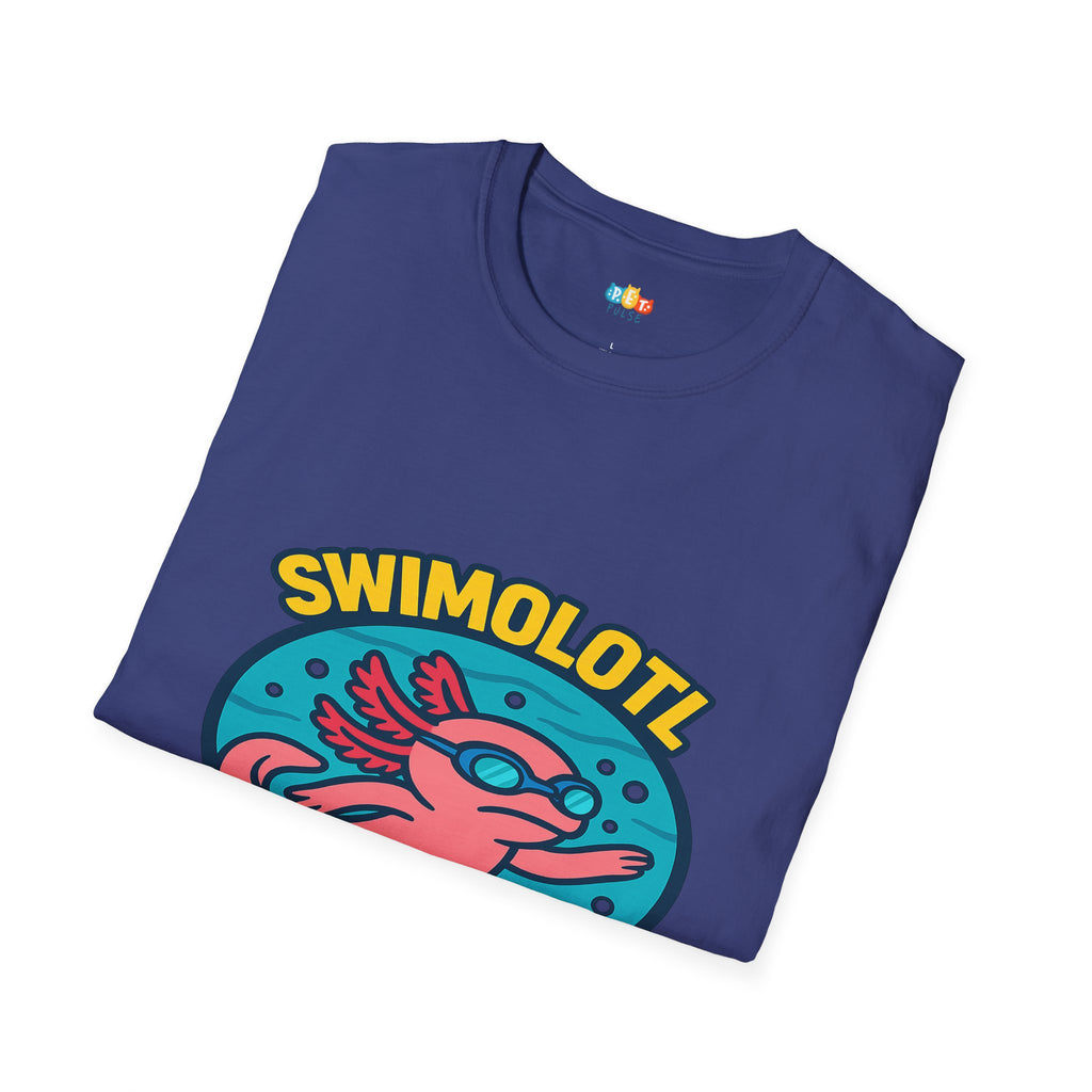 Swimolotl Athletic Axolotl Swimming T-Shirt - Funny Animal Pun Pool Swimmer Water Sports Fitness Tee