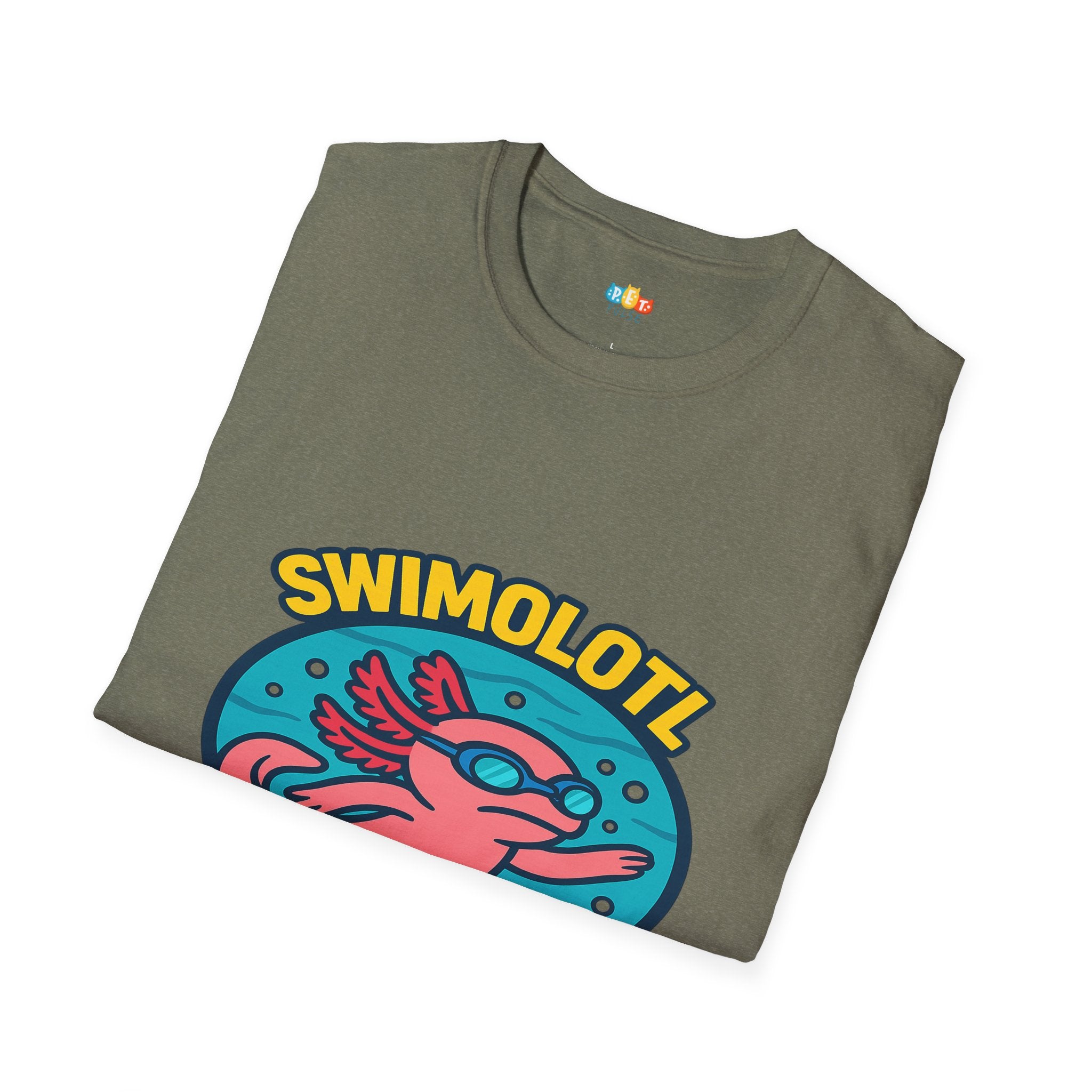 Swimolotl Athletic Axolotl Swimming T-Shirt - Funny Animal Pun Pool Swimmer Water Sports Fitness Tee