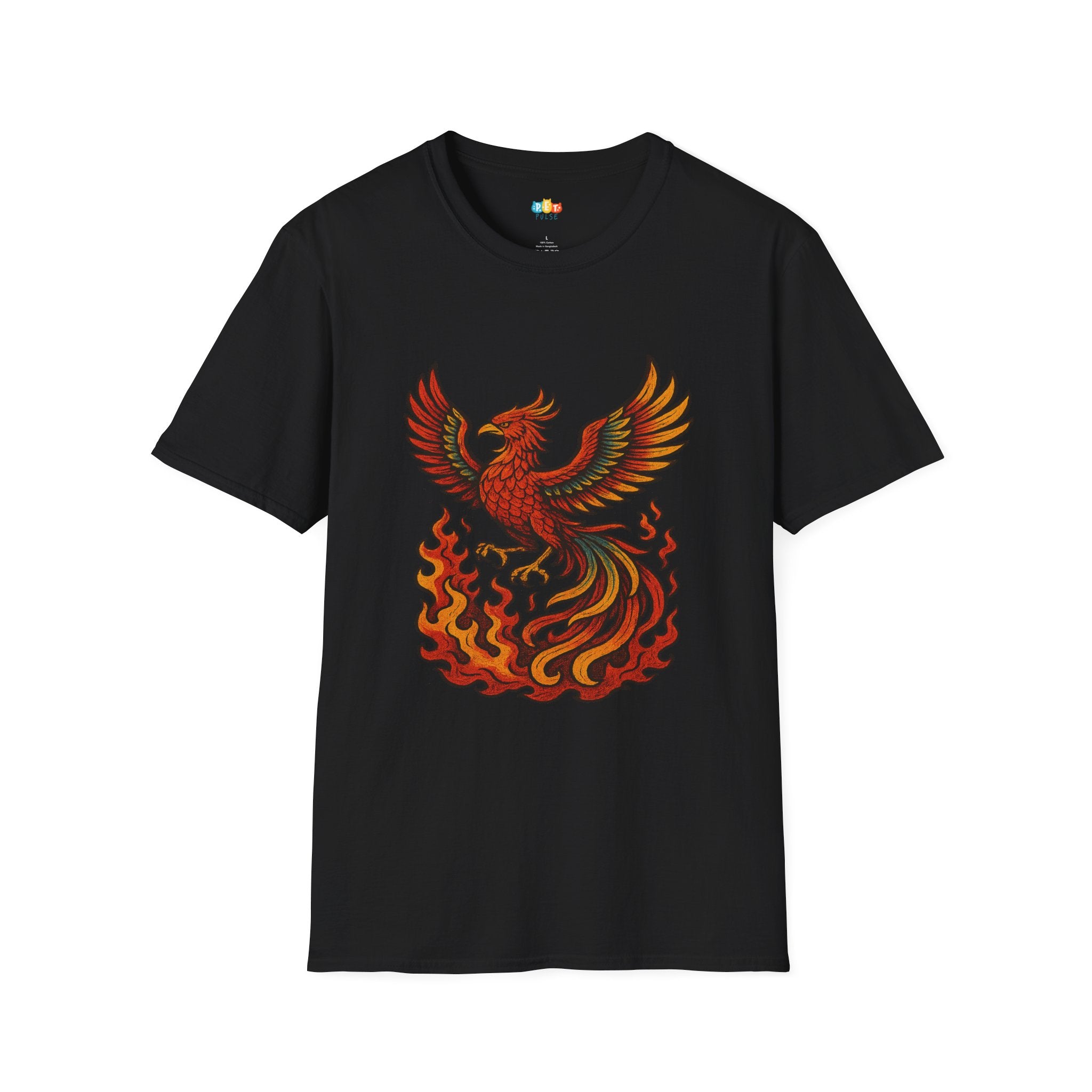 Phoenix Rising Fire Bird T-Shirt - Mythical Rebirth Flames Wings Fantasy Legendary Creature Graphic Tee