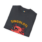 Singolotl Musical Axolotl Karaoke Singer T-Shirt - Funny Animal Pun Music Performance Vocalist Tee