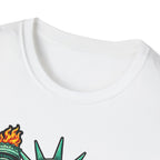 Sniffing Out Freedom Funny Beagle Statue of Liberty T-Shirt | Lady Liberty Pups Collection by PetPulse