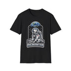 Dalmoontian Funny Dalmatian on the Moon T-Shirt | Cosmic Encounters Collection by PetPulse
