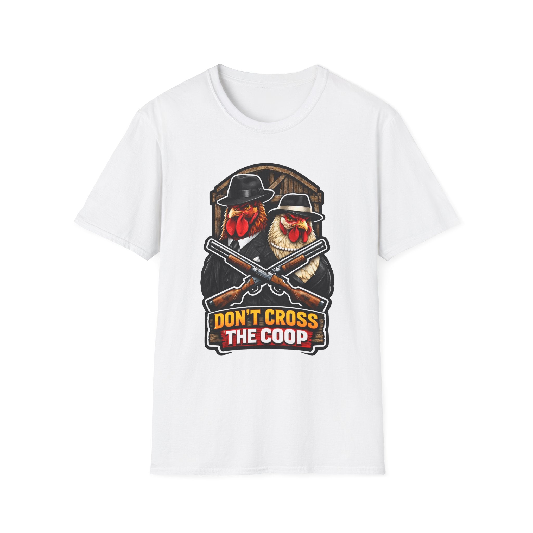 Don’t Cross The Coop Funny Chicken Couple T-Shirt | Rooster and Hen Shotgun Graphic Tee for Chicken Owners | PetPulse