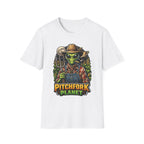 Pitchfork Planet Funny Alien Farmer T-Shirt | Cosmic Encounters Collection by PetPulse
