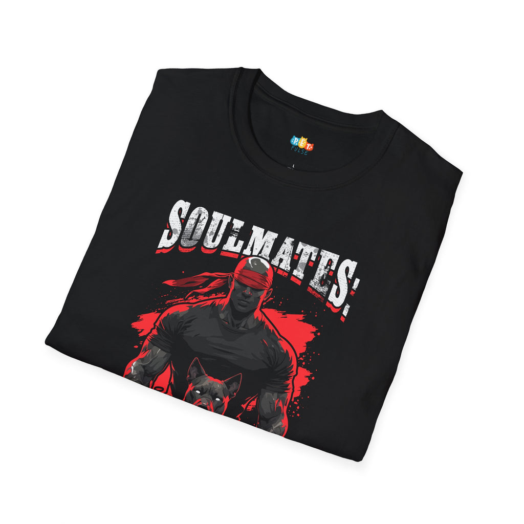 Soulmates Fitness Partners For Life T-Shirt - Funny Dog Gym Workout Valentine's Day Pet Owner Graphic Tee