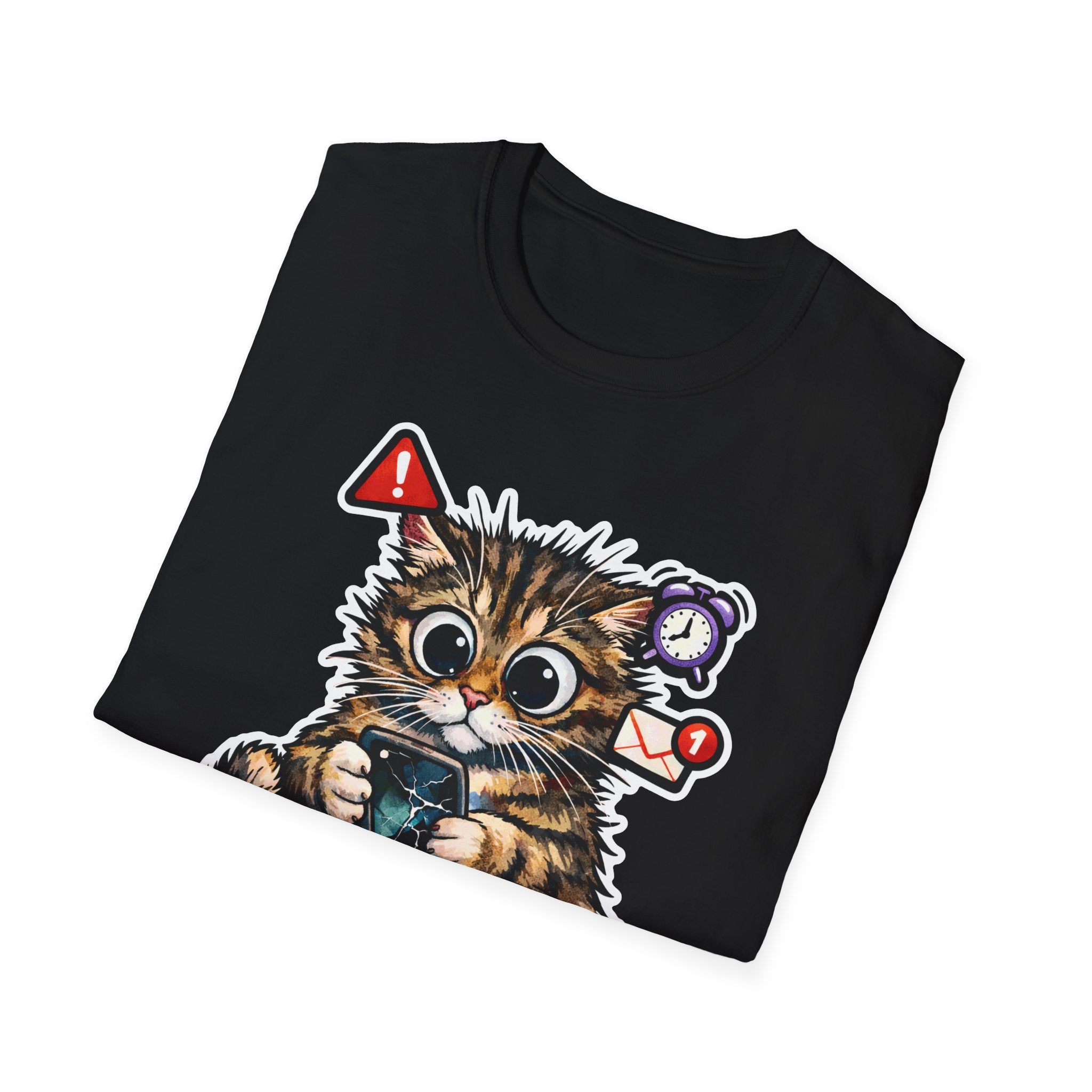 Just One More Scroll Before I Sleep For 23 Hours Funny Doomscrolling Cat T-Shirt | Tech Pack Collection by PetPulse