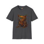 Steampunk Cat T-Shirt - Funny Mechanical Feline Victorian Gears Goggles Engineer Cyberpunk Graphic Tee