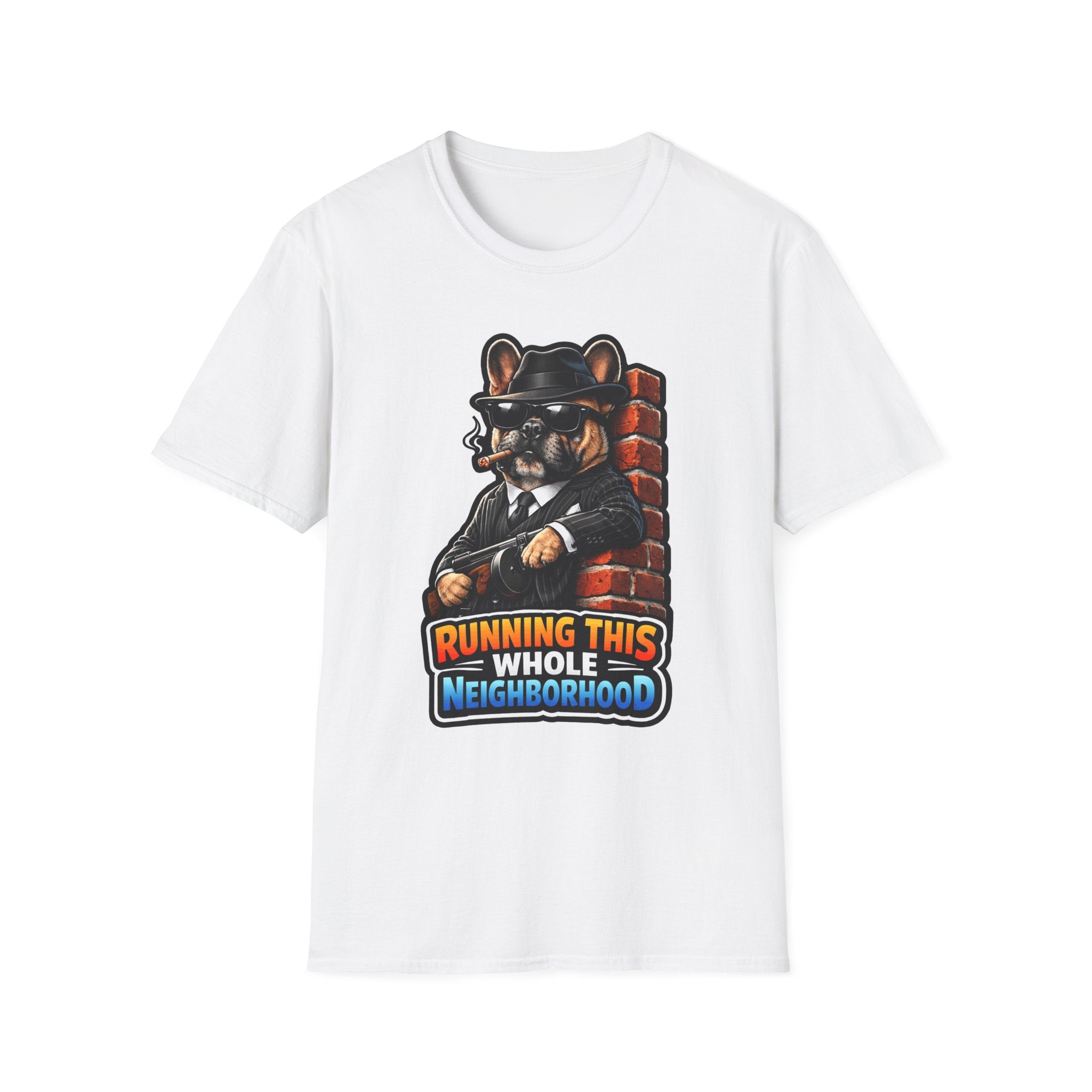 Running This Whole Neighborhood Funny Mobster French Bulldog T-Shirt | The Dog Father Collection by PetPulse