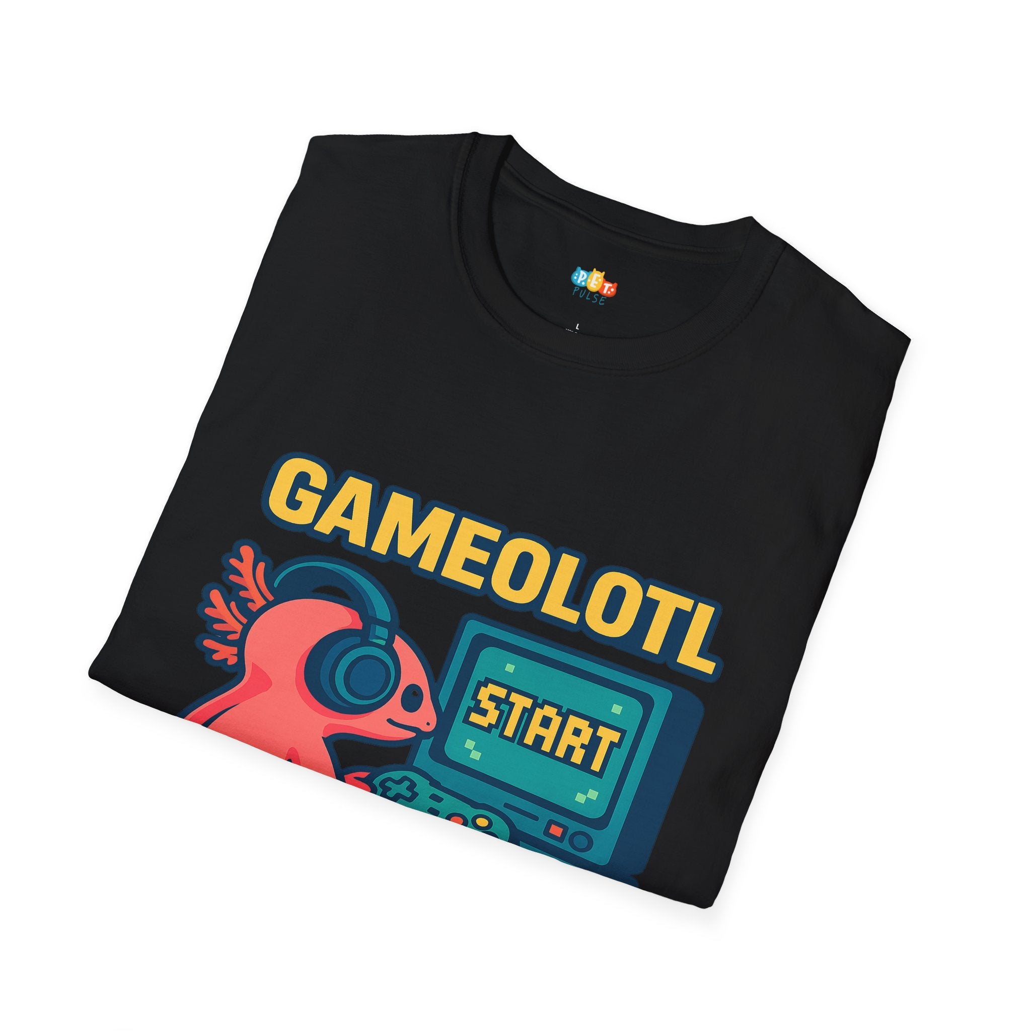 Gameolotl Pro Axolotl Gamer T-Shirt - Funny Animal Pun Video Game Controller Gaming Nerd Tee