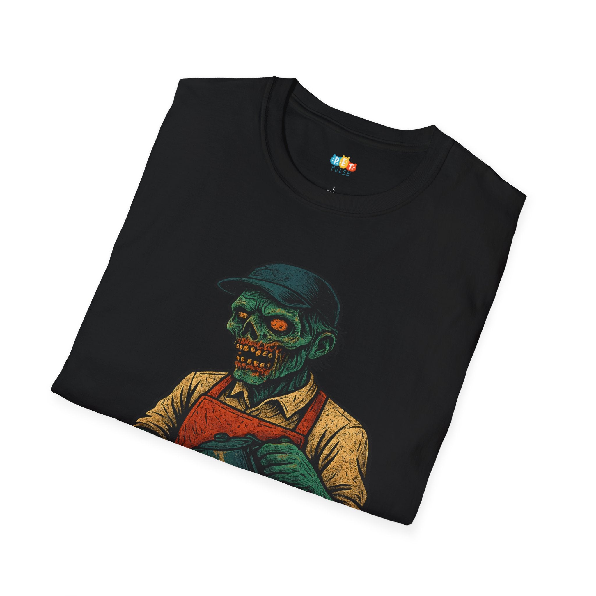 Morning Undead Halloween T-Shirt - Zombie Barista Coffee Horror Comedy Gothic Spooky Fall Graphic Tee