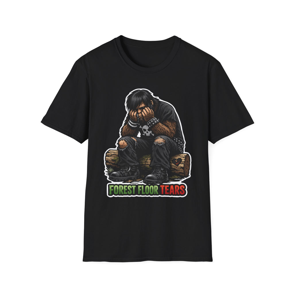 Forest Floor Tears Funny Emo Bigfoot T-Shirt | Cryptid Companions Collection by PetPulse