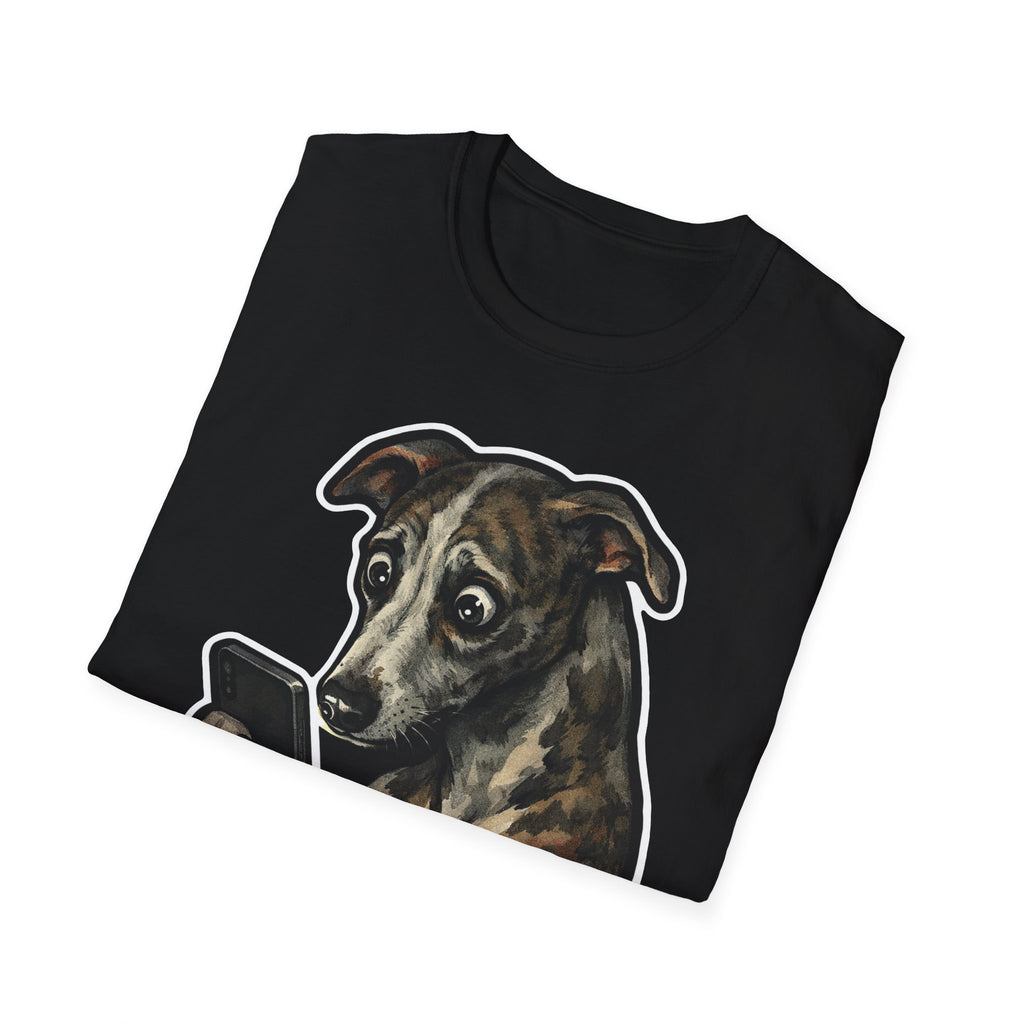 Cant Be Trained to Stop Doomscrolling Funny Greyhound T-Shirt | Tech Pack Collection by PetPulse