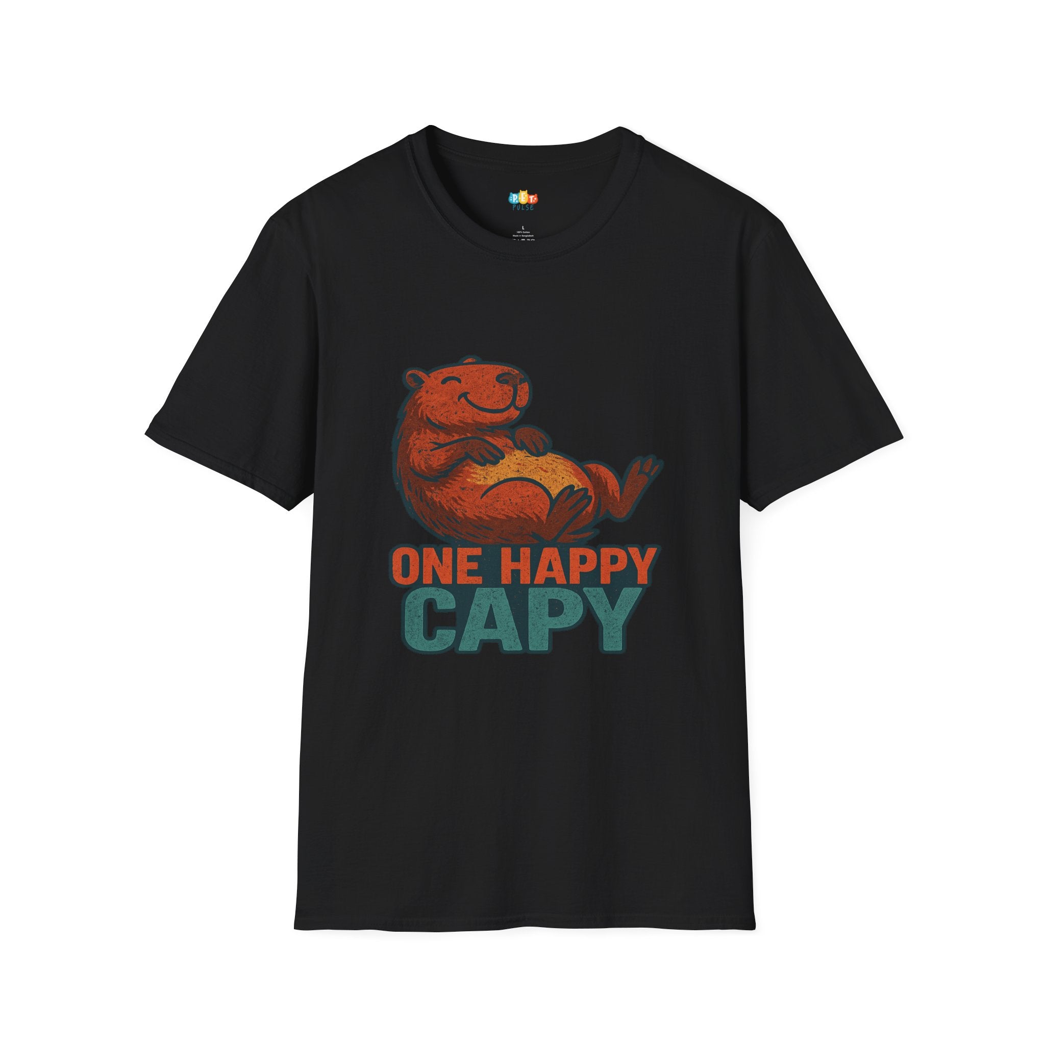 One Happy Capy Capybara T-Shirt - Funny Joyful Animal Lover Positive Vibes Good Mood Graphic Tee