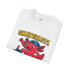 Skateolotl Rad Axolotl Skateboard T-Shirt - Funny Animal Pun Skater Cool Street Style Skateboarding Tee