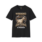 Warning Goat Logic In Progress T-Shirt - Funny Farm Life Rural Country Living Goat Farmer Logic Graphic Tee