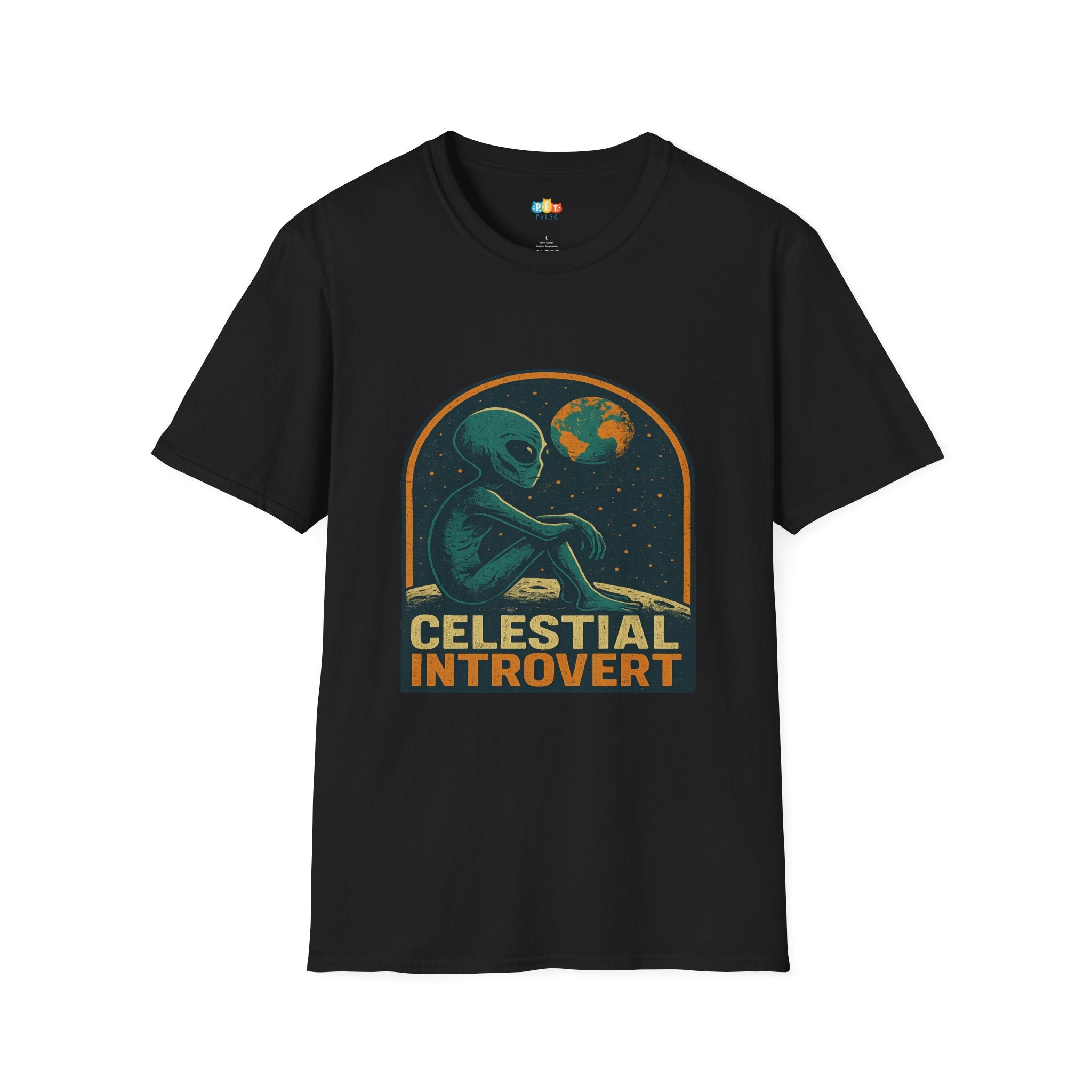 Celestial Introvert Alien T-Shirt - Funny UFO Space Loneliness Earth Observer Extraterrestrial Humor Tee