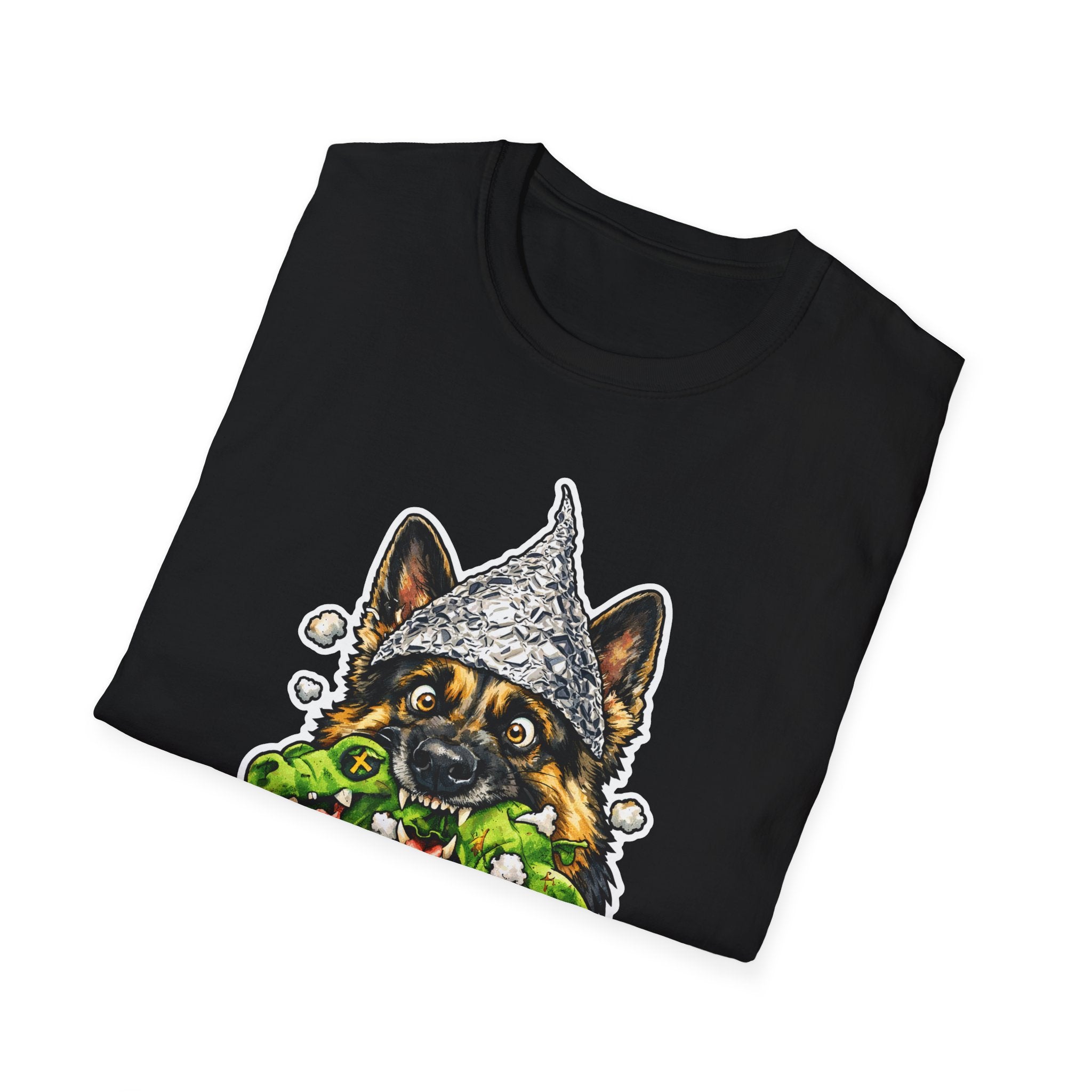 The Squeaker Was Inside Funny Conspiracy German Shepherd T-Shirt | Pet-Spiracy Theorist Collection by PetPulse