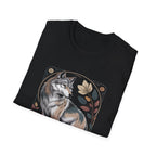 Wolf Art T-Shirt — Vintage Floral Wildlife Tee