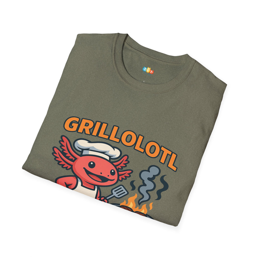 Grillolotl BBQ Axolotl T-Shirt - Funny Grilling Chef Gift BBQ Master Barbecue Cooking Dad Tee
