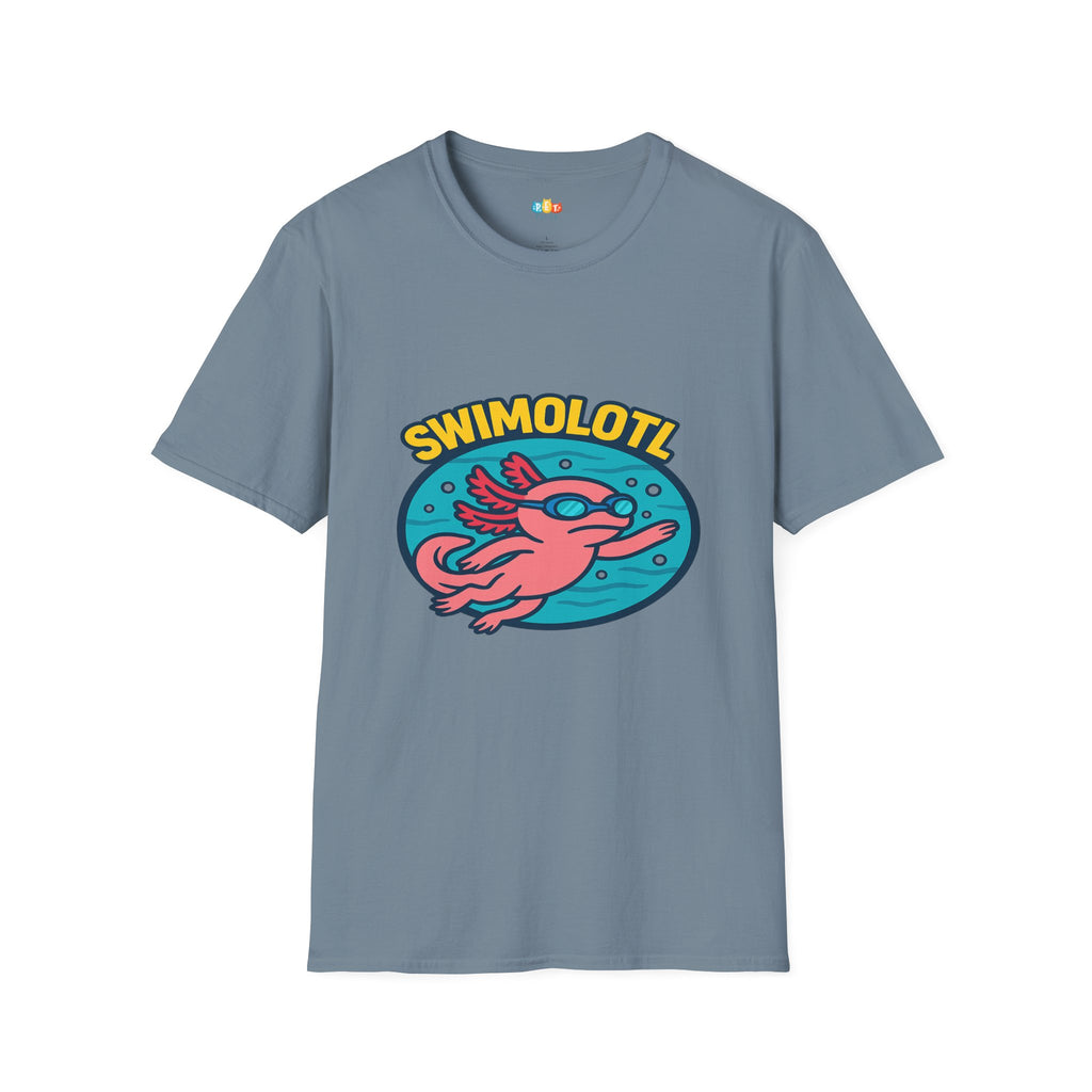 Swimolotl Athletic Axolotl Swimming T-Shirt - Funny Animal Pun Pool Swimmer Water Sports Fitness Tee
