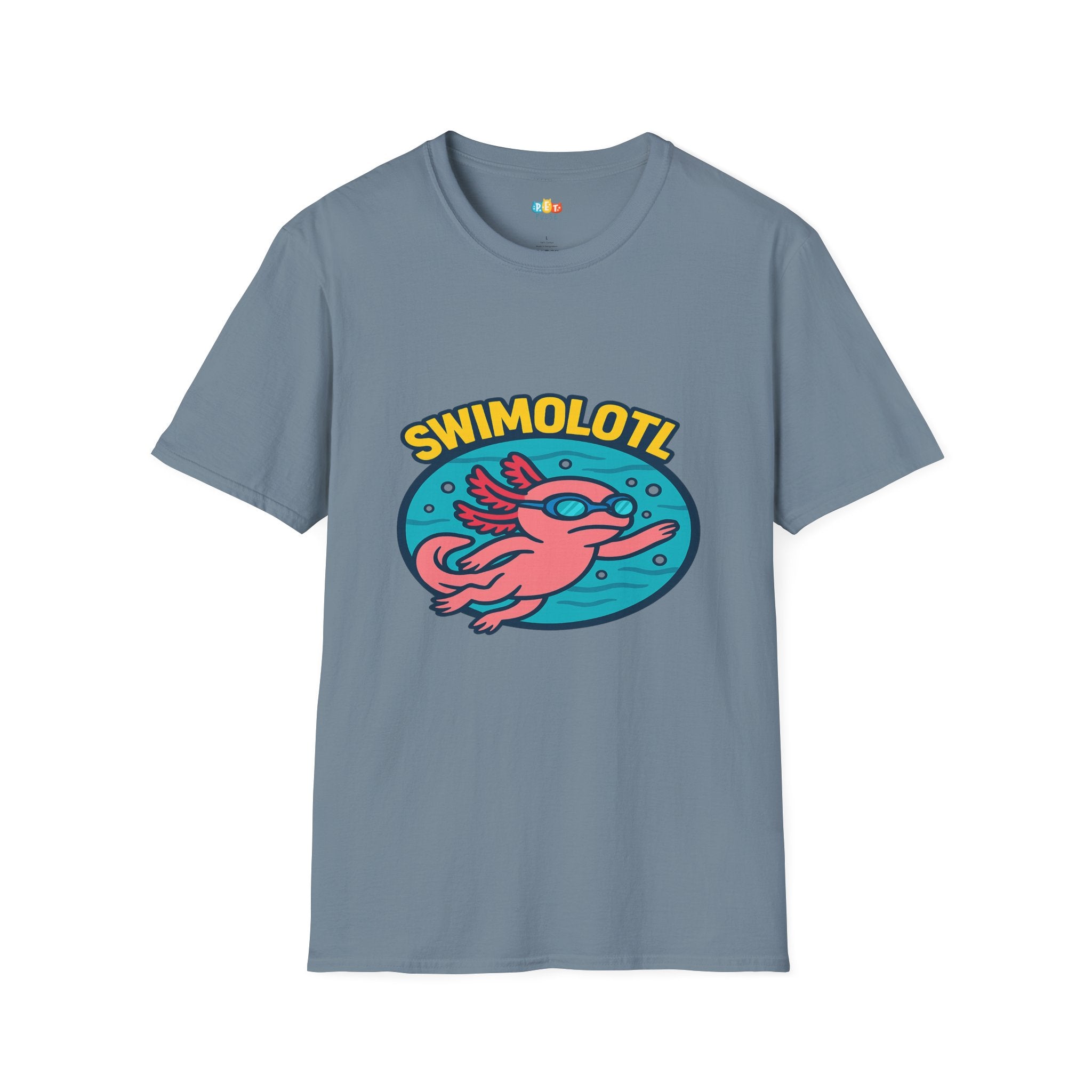 Swimolotl Athletic Axolotl Swimming T-Shirt - Funny Animal Pun Pool Swimmer Water Sports Fitness Tee