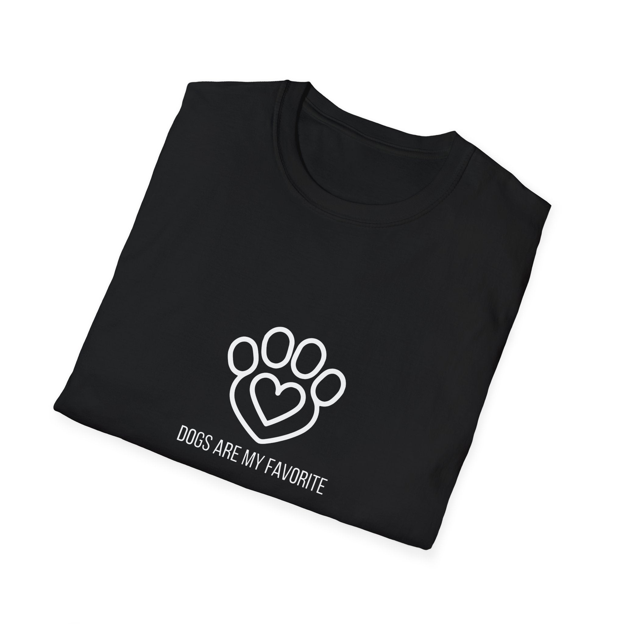 Dog Lover T‑Shirt — Paw Heart Graphic "Dogs Are My Favorite"