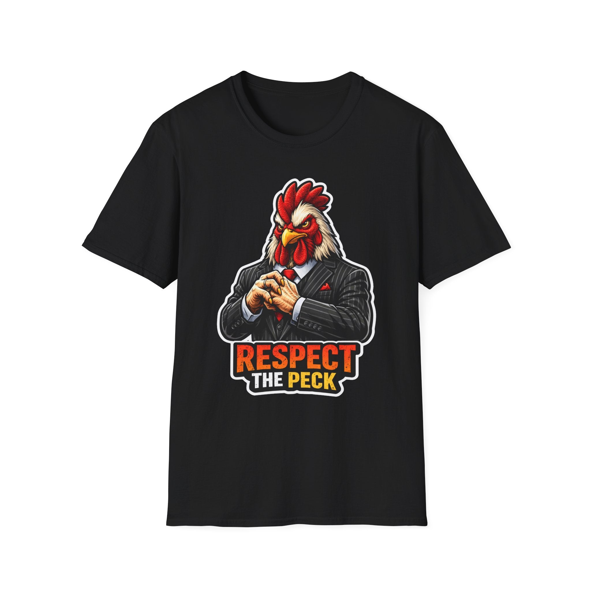 Respect The Peck Funny Boss Rooster T-Shirt | Mobster Chicken Graphic Tee for Chicken Owners | PetPulse