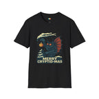 Merry Cryptid-Mas Christmas T-Shirt - Funny Holiday Mothman Cryptid Christmas Tree Ornament Tee