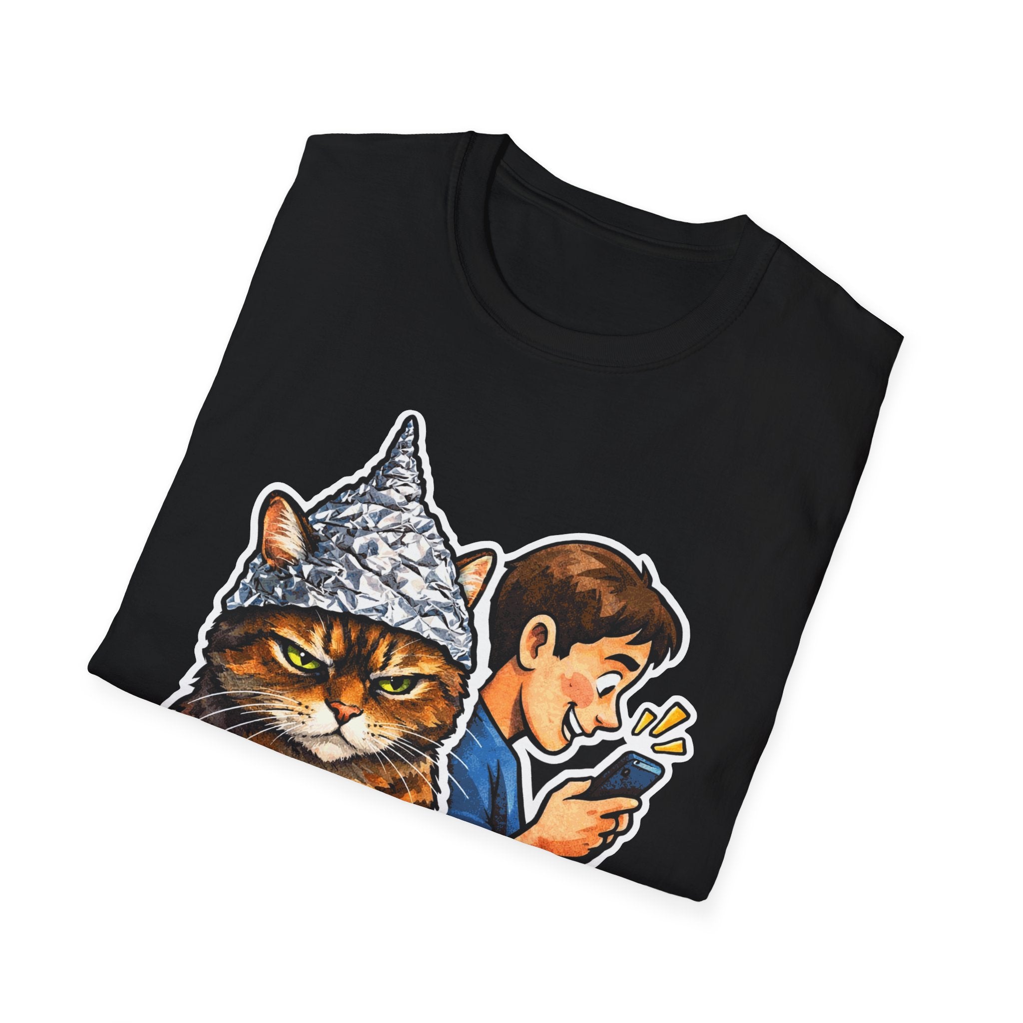 My Human Is Compromised Funny Conspiracy Cat T-Shirt | Cat-Spiracy Theorist Series | Pet-Spiracy Theorist Collection by PetPulse