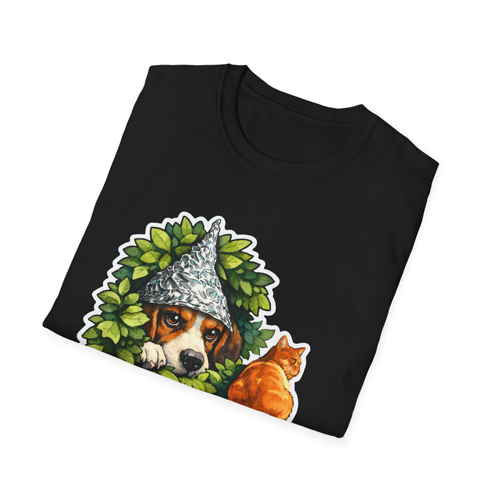 The Cat Is Spy Funny Conspiracy Beagle T-Shirt | Pet-Spiracy Theorist Collection by PetPulse