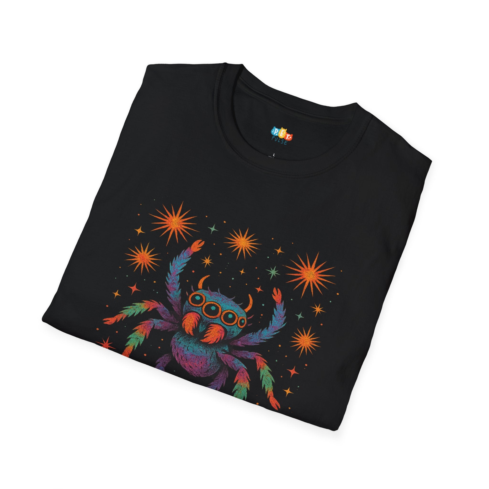 Celestial Spider T-Shirt - Funny Jumping Spider Arachnid Pet Owner Cosmic Gift Tee