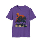 Need A Lift Halloween T-Shirt - Headless Horseman Uber Horror Comedy Gothic Spooky Fall Graphic Tee