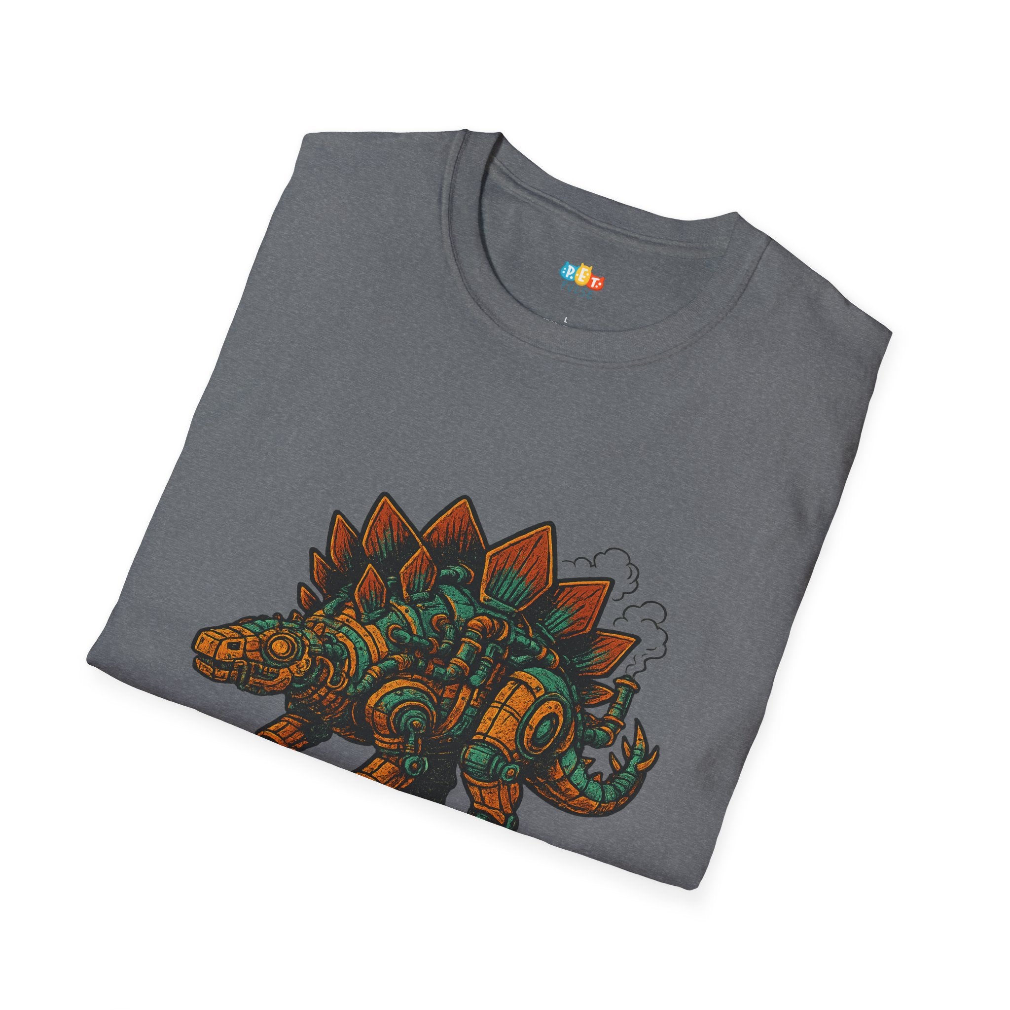 Spikes and Steam Steampunk Stegosaurus T-Shirt - Funny Mechanical Dinosaur Victorian Industrial Graphic Tee